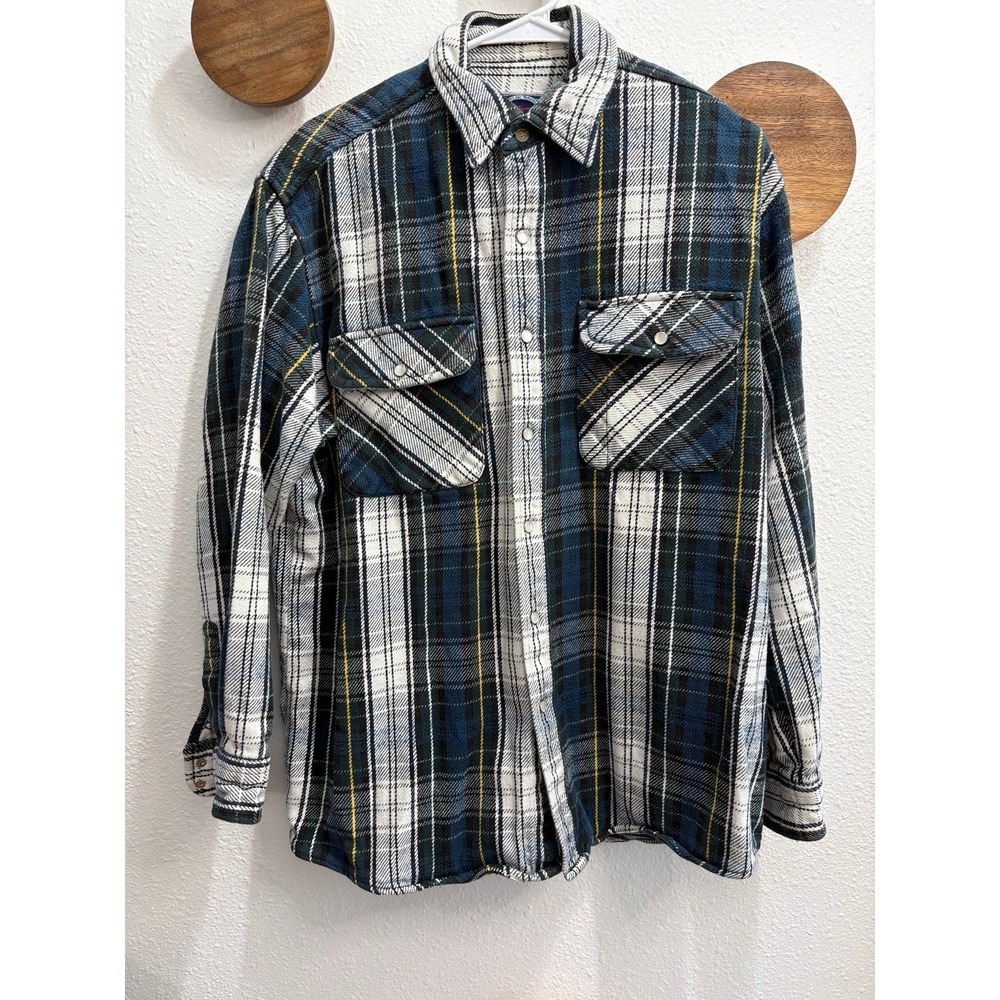 Vintage Williams Bay Trading Co Plaid‎ Heavyweight Flannel Men's Size Large